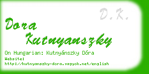 dora kutnyanszky business card